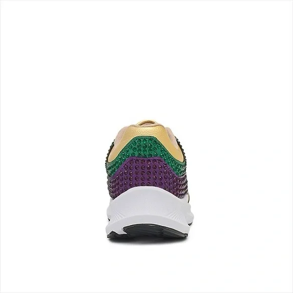 Mardi Gras Women's Gold, Green, and Purple Sneaker (Rhinestones) - Picture 4 of 4